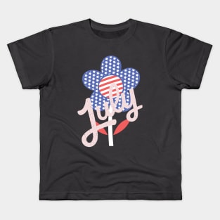 4 th july classic flower Kids T-Shirt